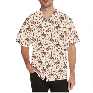 BAHA RANCH Rodeo Cowboy short sleeve Camp shirt